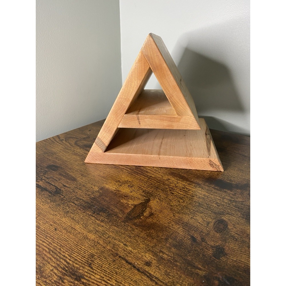 Wooden Triangle Book Stand Storage Shelf Ashwood & Hawke Luxury Gift